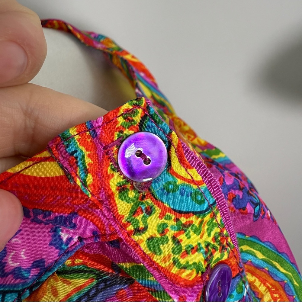 Trina Turk silk printed paisley blouse S - Picture 9 of 11